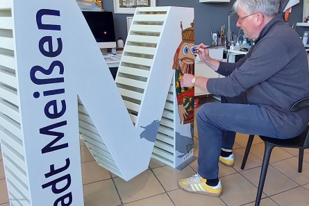 Selfie-Point Meißen - Stehende Holzbuchstaben