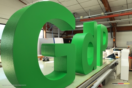 XXL-Buchstaben aus EPS und PVC. GdP - Stehende Buchstaben für die Gewerkschaft der Polizei