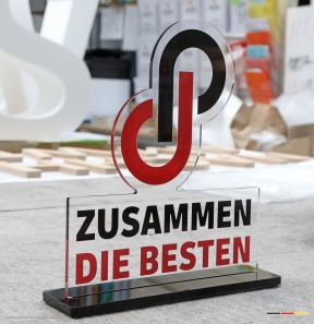Zusammen die Besten - Tischaufsteller aus Acrylglas