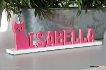 Isabella - Schöner Tischaufsteller aus farbigem Acrylglas