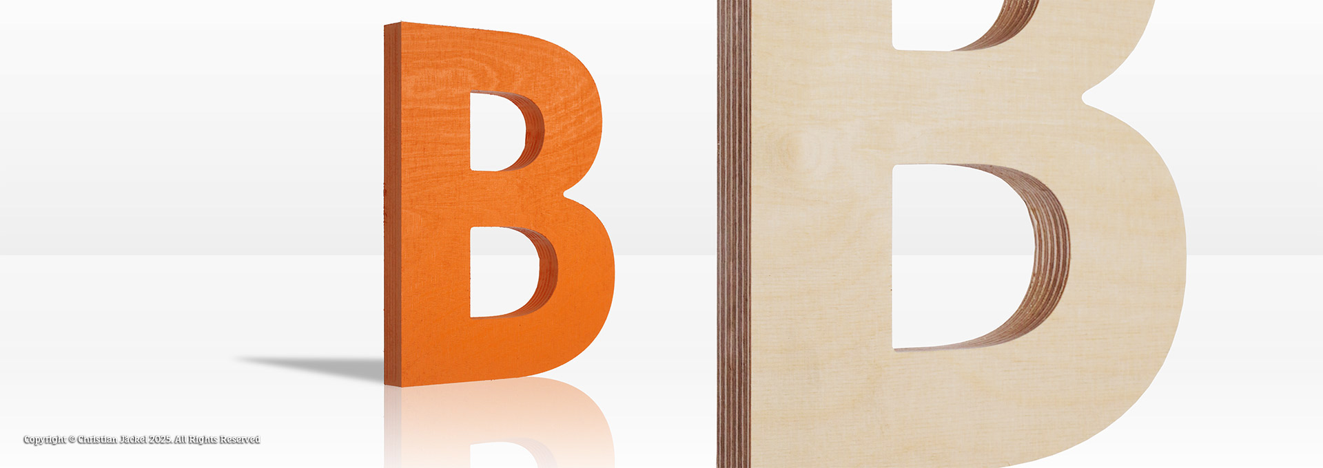 Holzbuchstaben aus Multiplex Birke & Buche